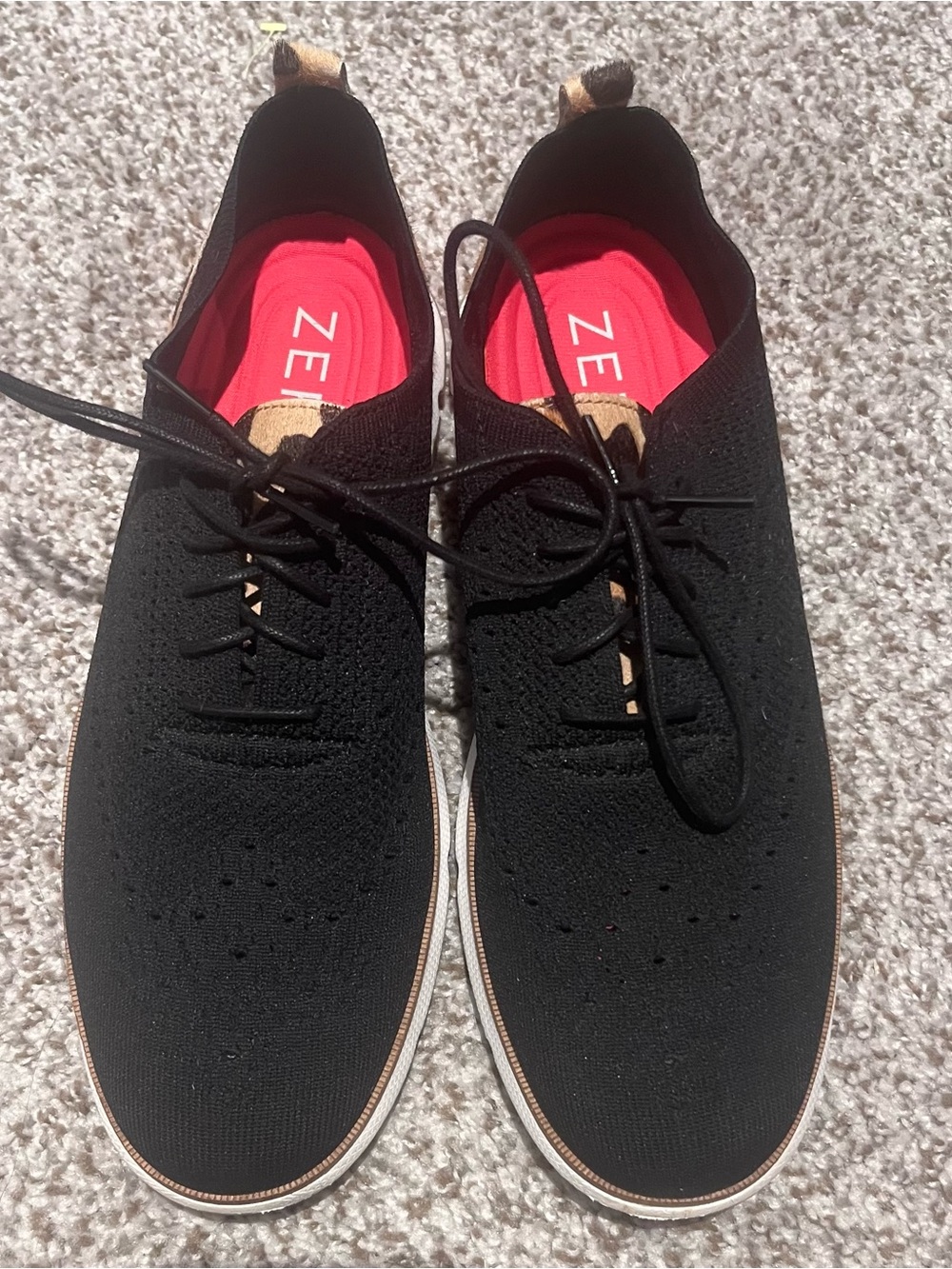 Black Knit Lace-Up Sneakers